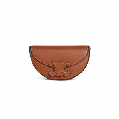 CELINE SHOULDER BAG IN BESACE TRIOMPHE FULL LEATHER 111233DU3.04LU (23*13.5*6cm)